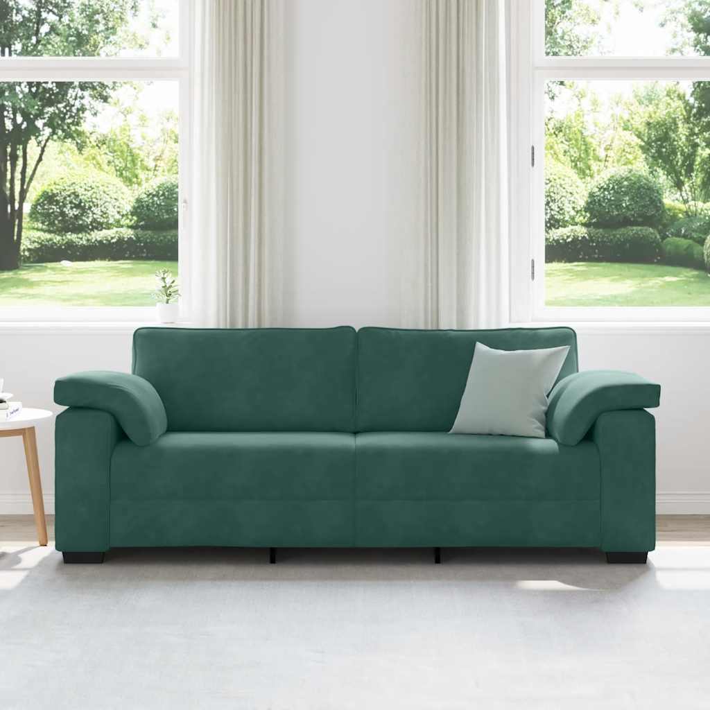 vidaXL 3-zitsbank donkergroen 178 cm fluweel