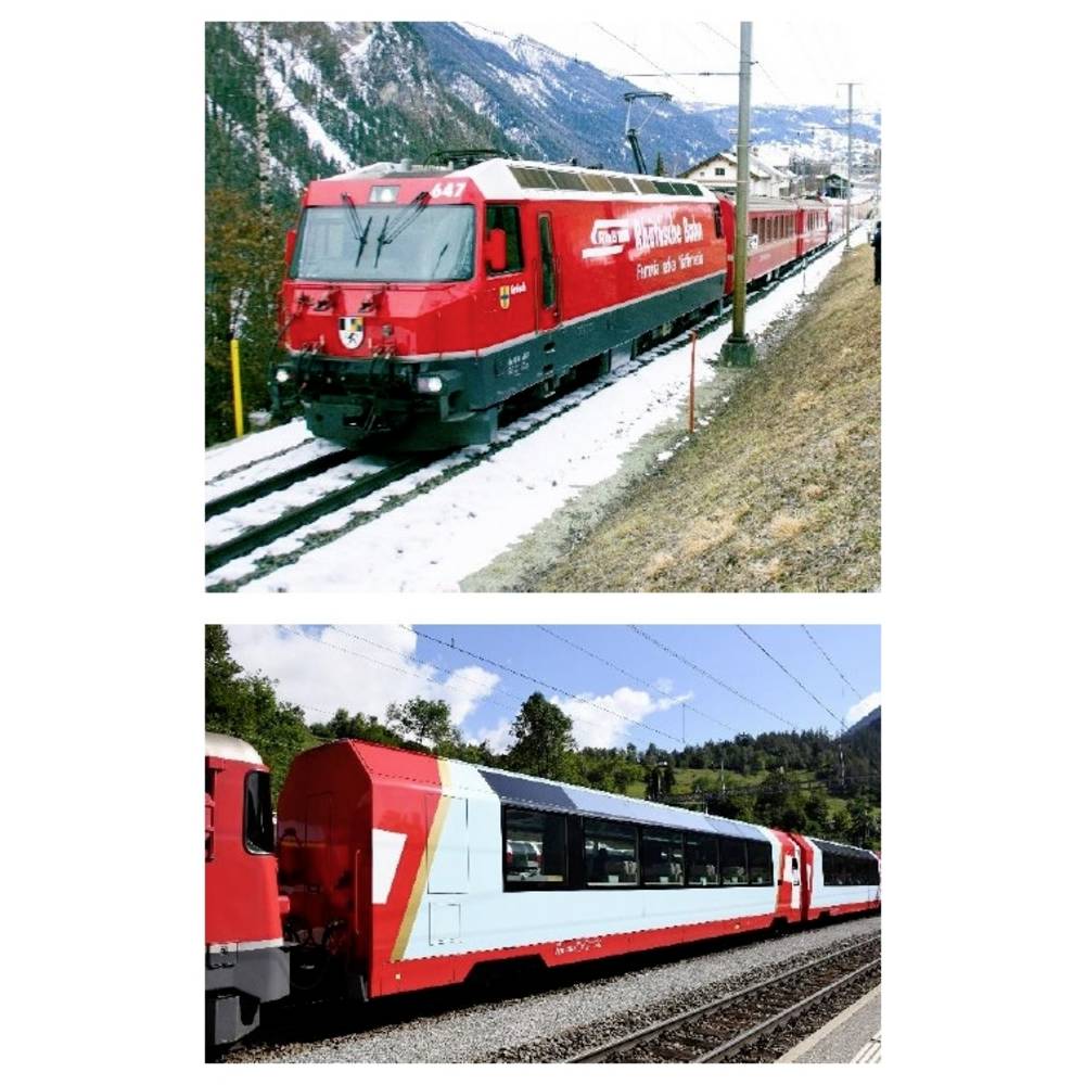 KATO K10-2026 N Glacier Express Ge 4/4 III + 2 personenrijtuigen van de RhB