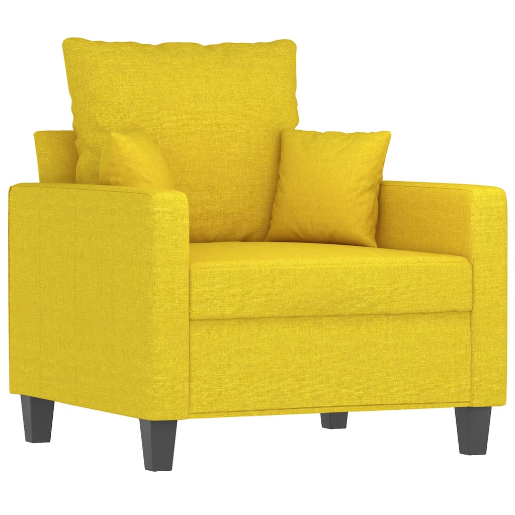 vidaXL 4-delige Loungeset met kussens stof lichtgeel
