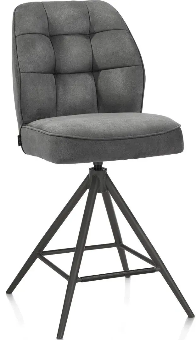 Bell barstoel - graphiet frame - draaibaar - pocket - stof Calabria - antraciet