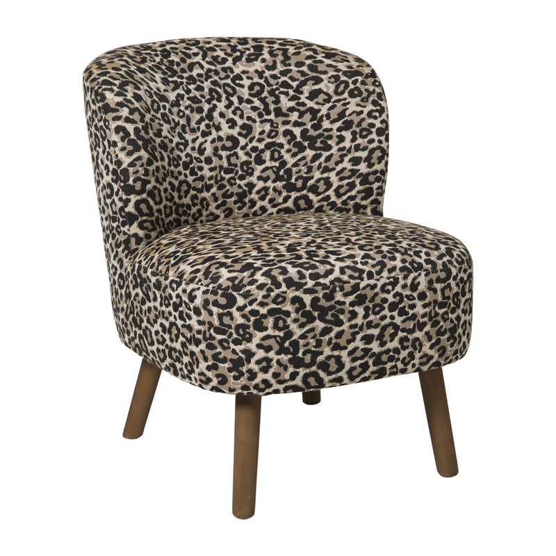 Xenos Fauteuil luipaard - bruin - 69x66x56 cm