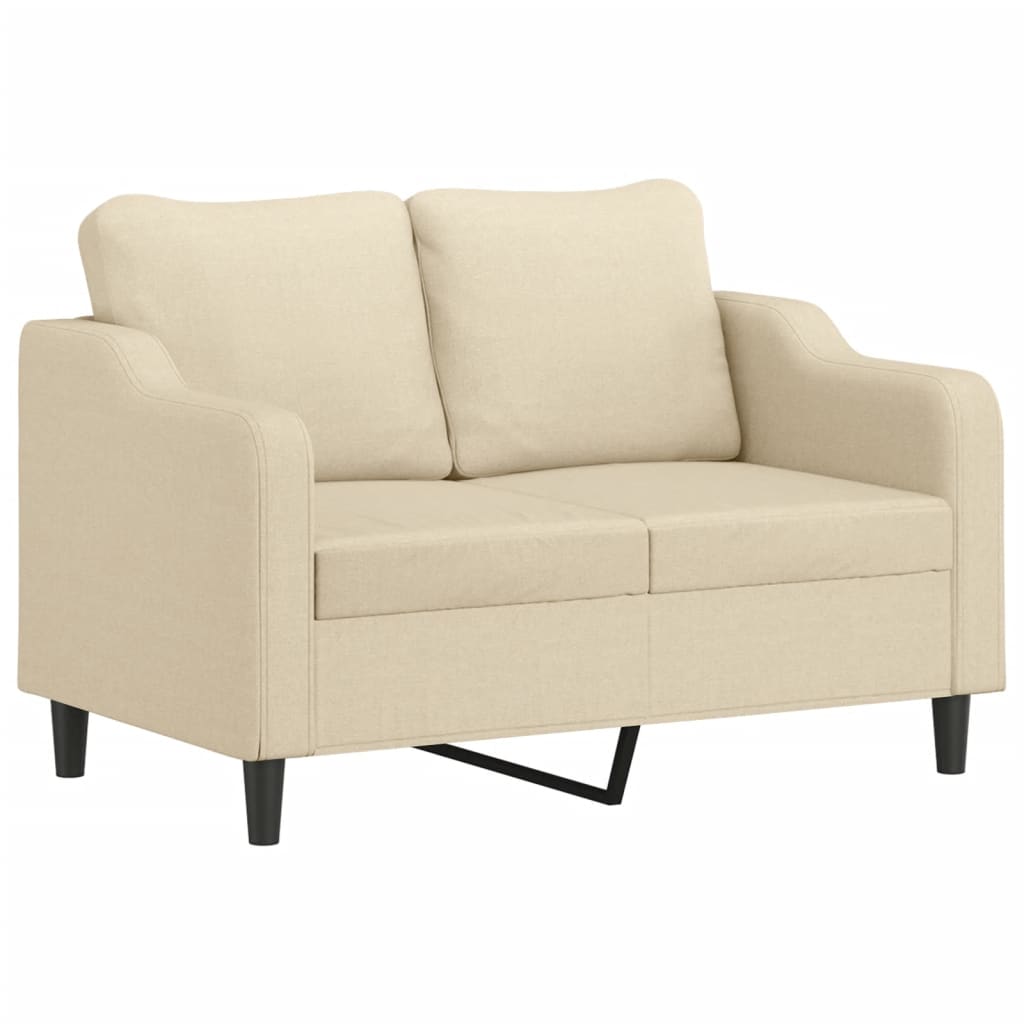vidaXL 3-delige Loungeset met kussens stof crèmekleurig