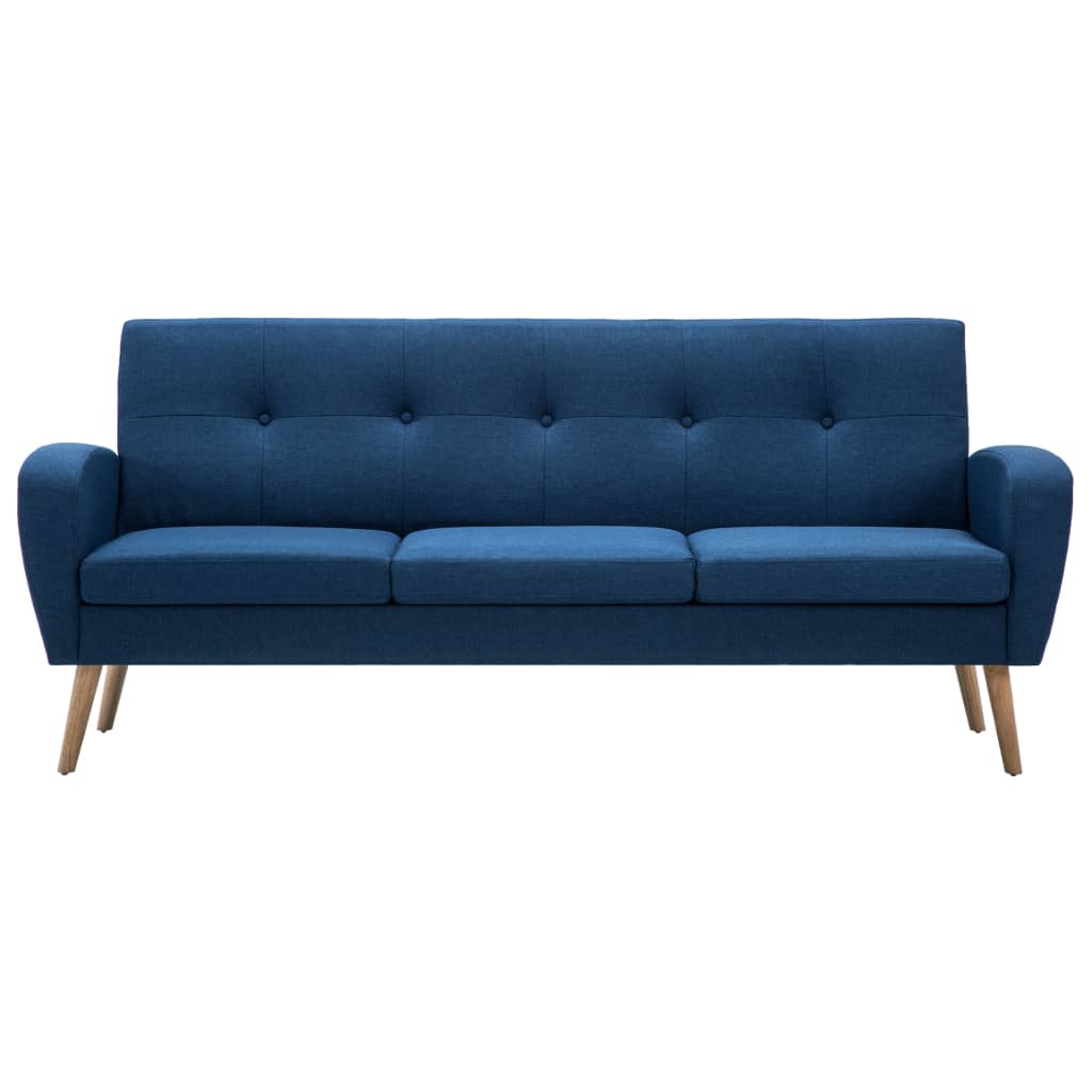 vidaXL Driezitsbank stof blauw
