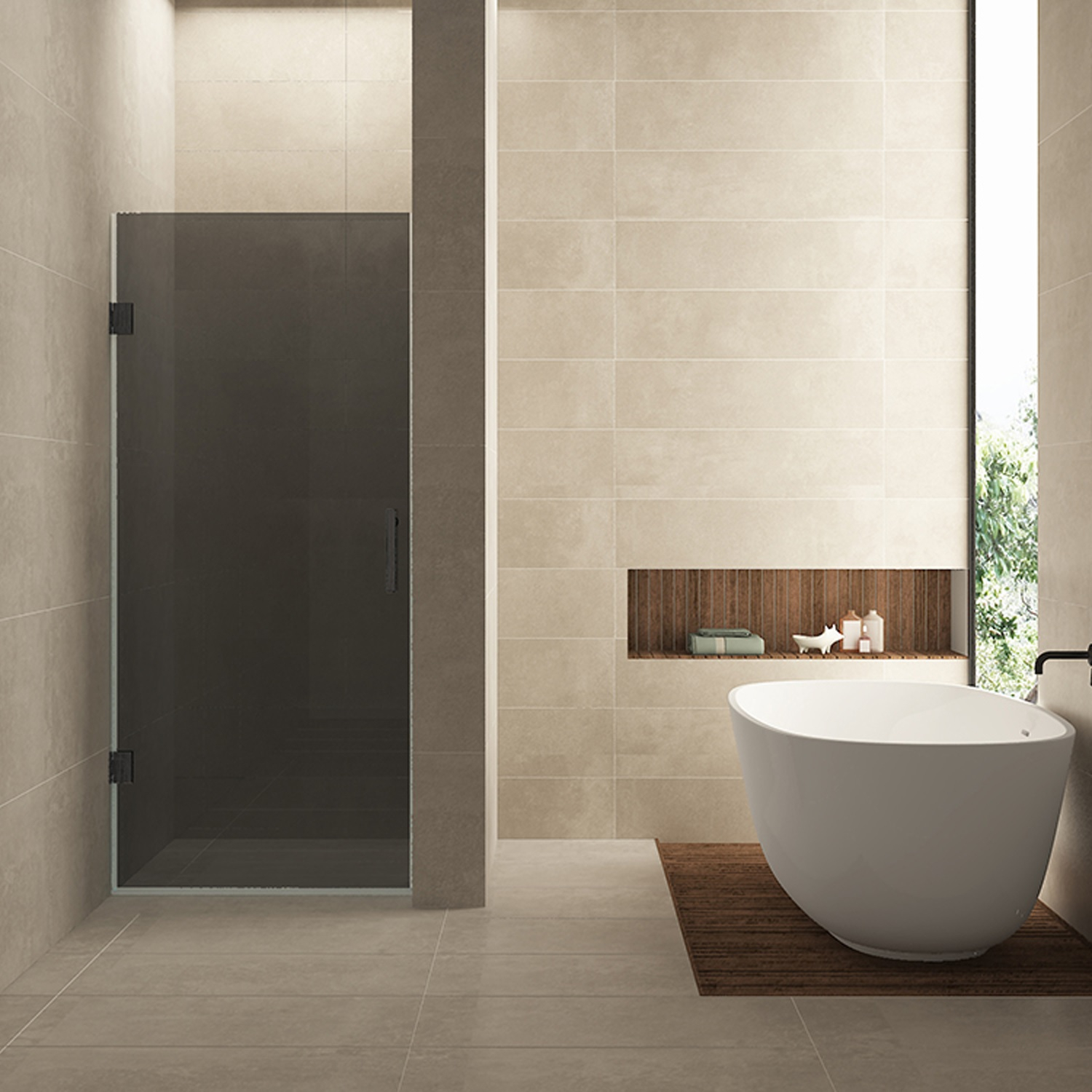 Wiesbaden Nisdeur  Less 90x200 cm 8 mm Nano Rookglas Gunmetal