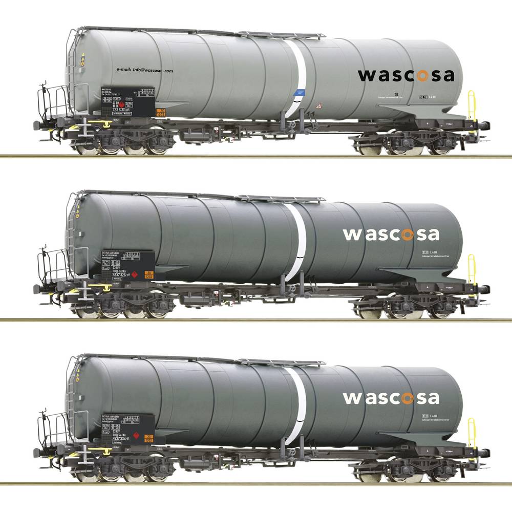 Roco 6600143 H0 3-delige set ketelwagens van de Wascosa