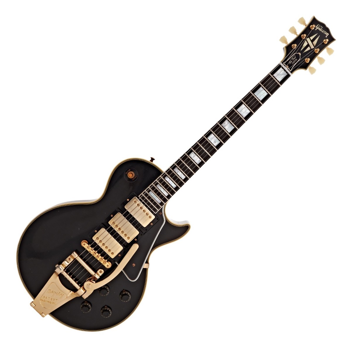 Gibson Custom Shop Gibson Custom 1957 Les Paul Custom Reissue 3-Pickup Bigsby Light Aged Ebony #75208