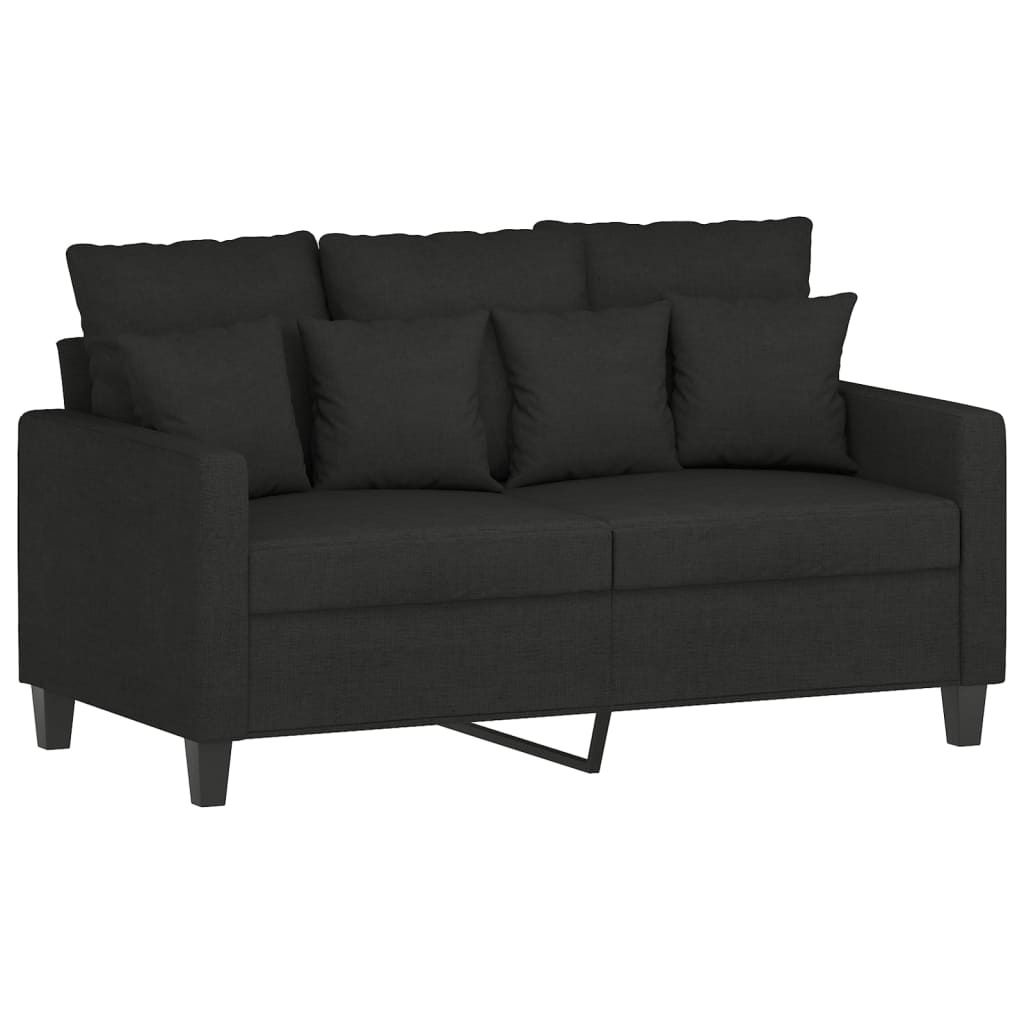 vidaXL 2-delige loungeset met kussens stof zwart