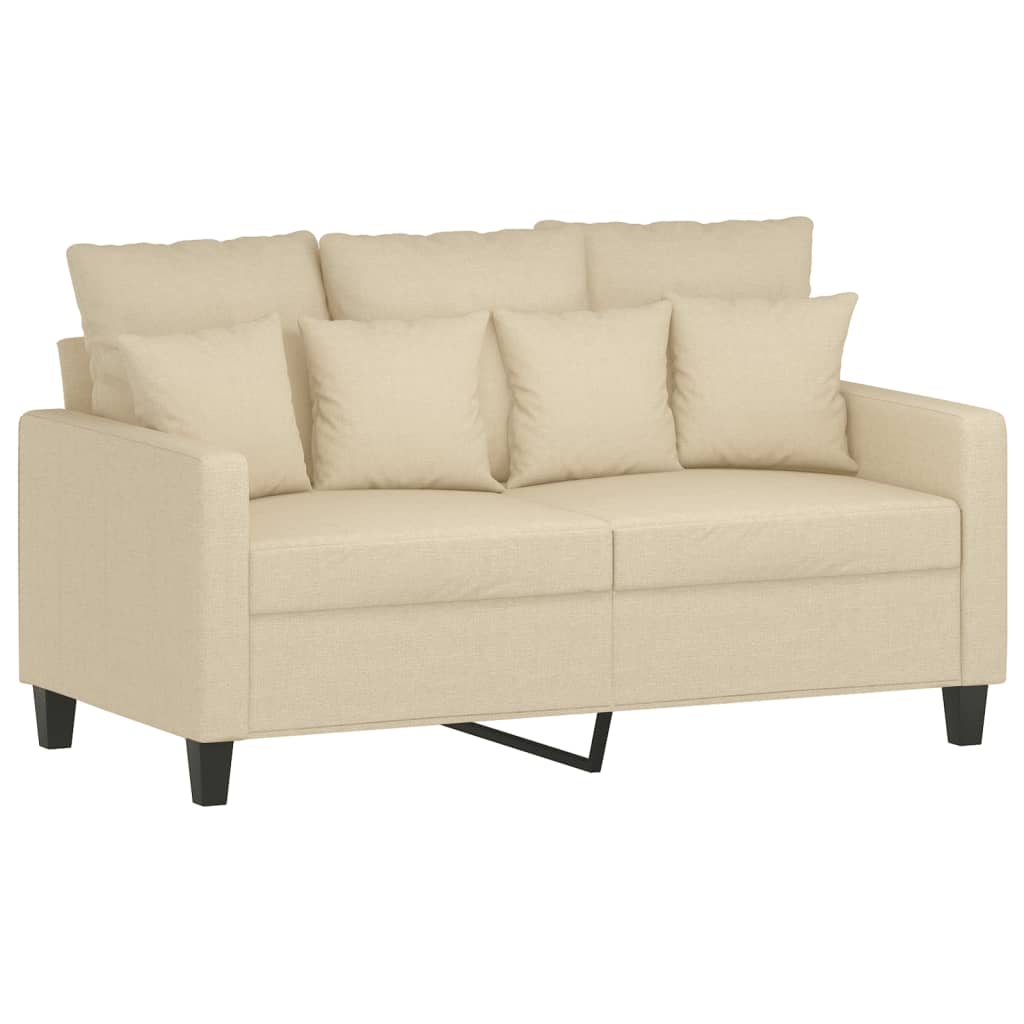 vidaXL 2-delige Loungeset met kussens stof crèmekleurig