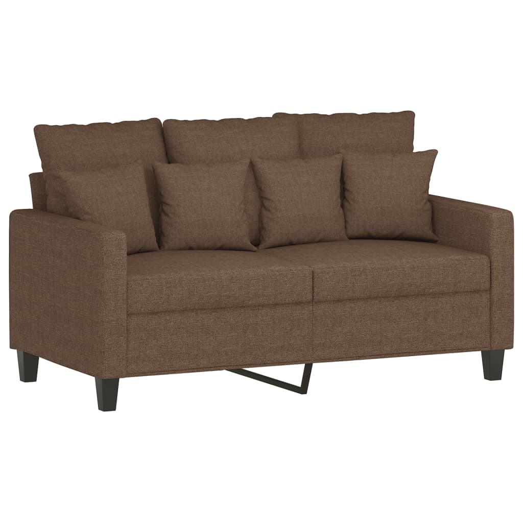 vidaXL 2-delige Loungeset met kussens stof bruin