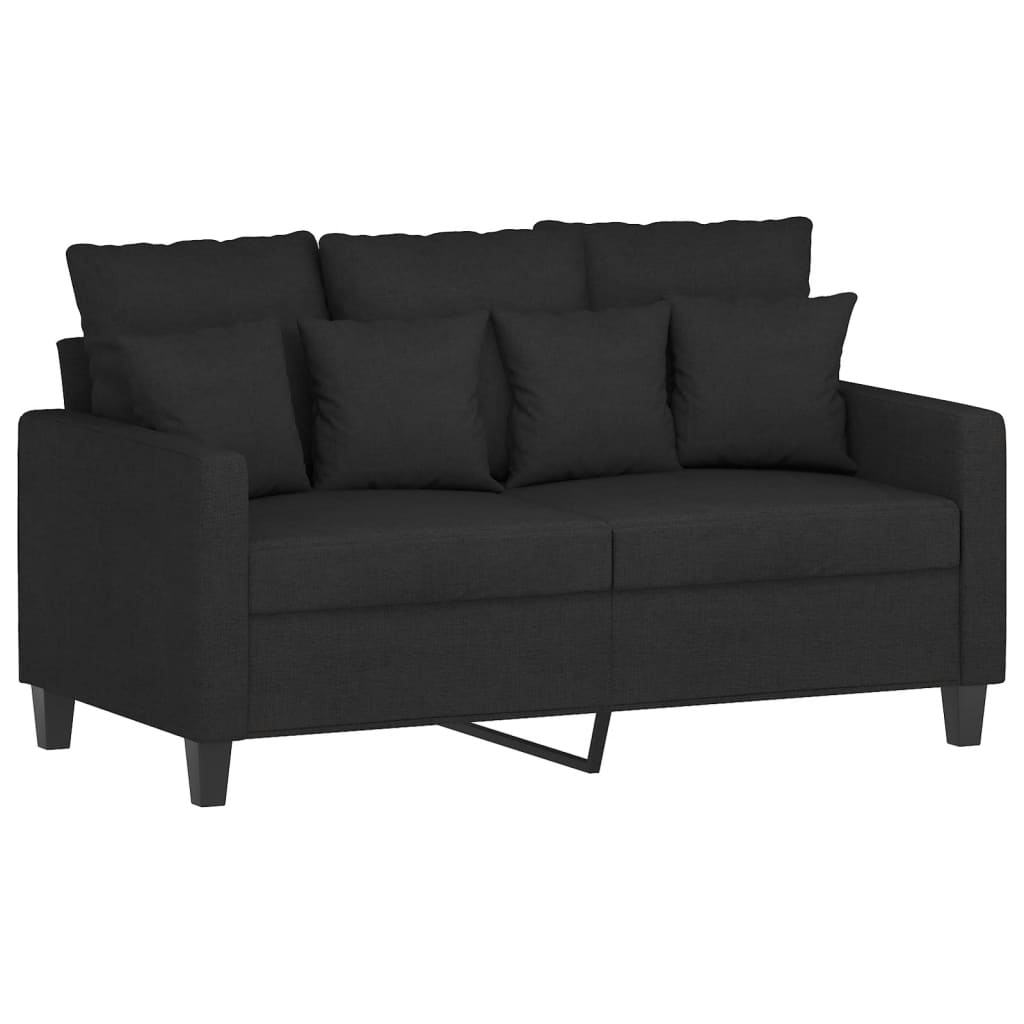vidaXL 3-delige loungeset met kussens stof zwart