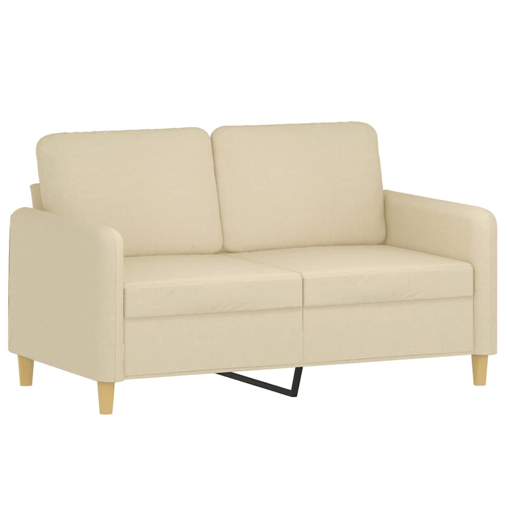 vidaXL 3-delige Loungeset met kussens stof crèmekleurig