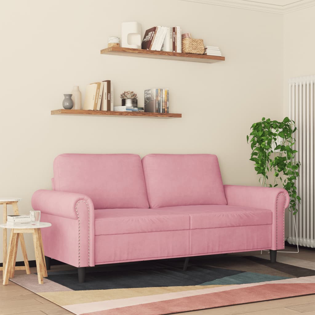 vidaXL Tweezitsbank 140 cm fluweel roze