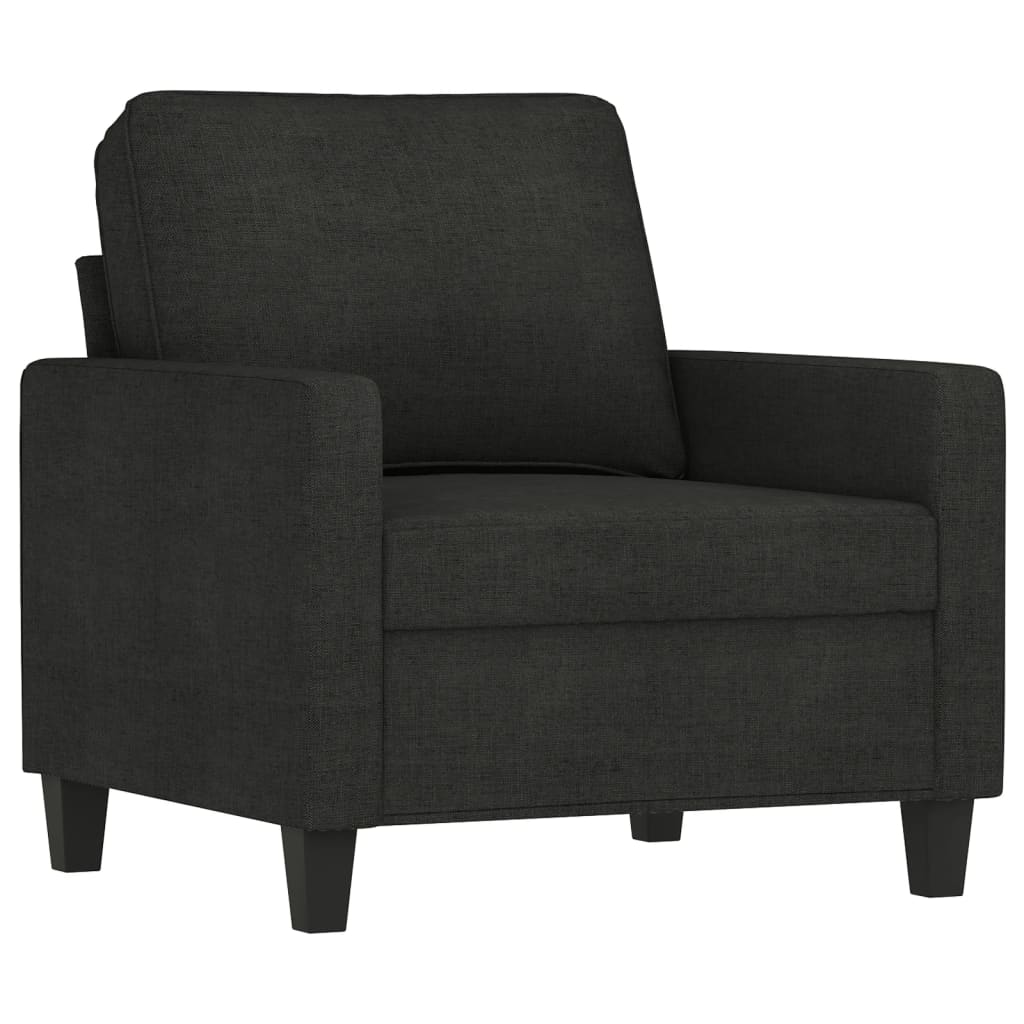 vidaXL 4-delige loungeset met kussens stof zwart
