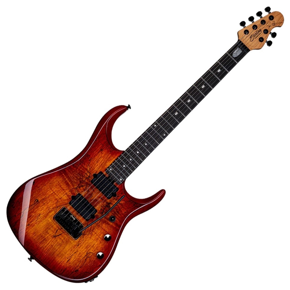 Sterling by Music Man Sterling John Petrucci JP150D Spalted Maple Blood Orange Burst