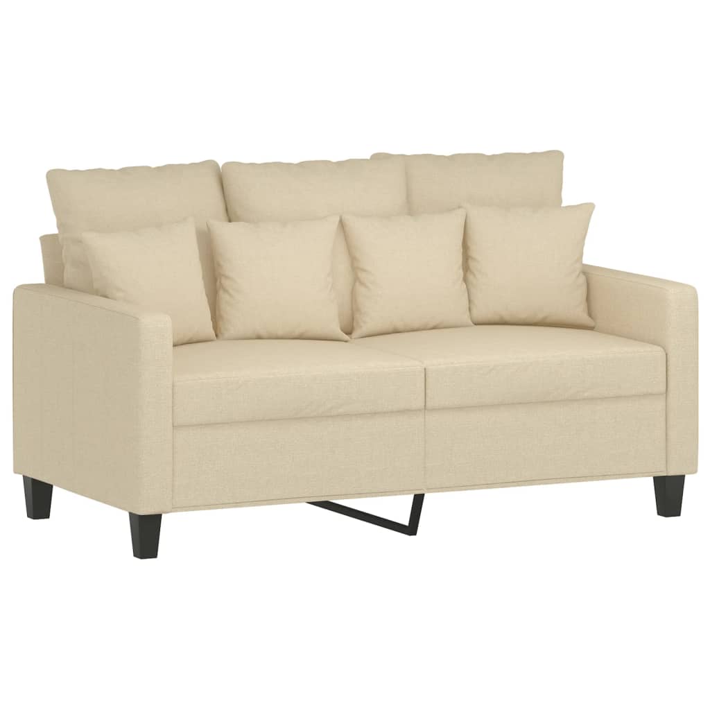 vidaXL 3-delige Loungeset met kussens stof crèmekleurig