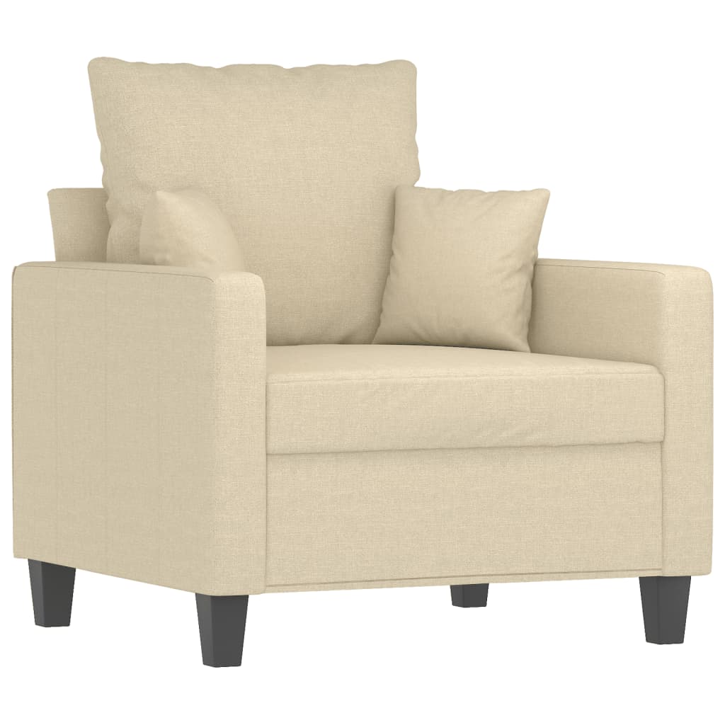 vidaXL 4-delige Loungeset met kussens stof crèmekleurig