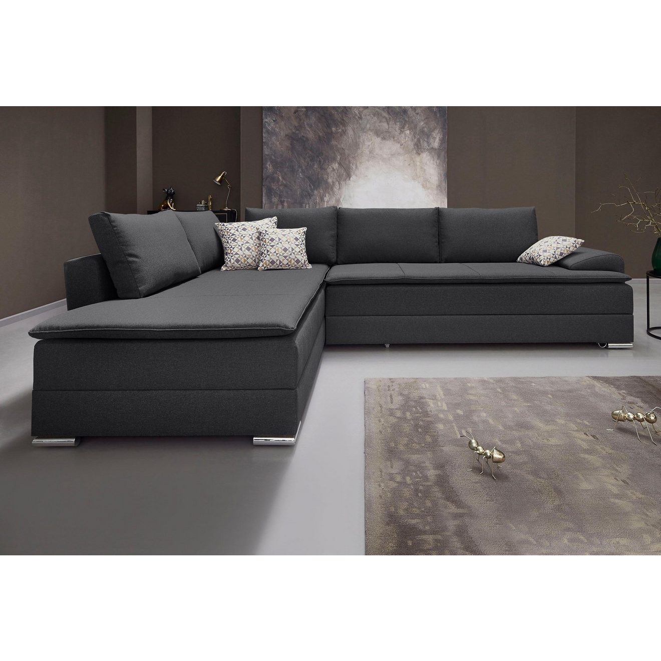 INOSIGN Hoekbank Night & Day L-vorm, B: 324 cm met boxspring-bedfunctie 180x200 cm en opberglade, doorlopend slaper!