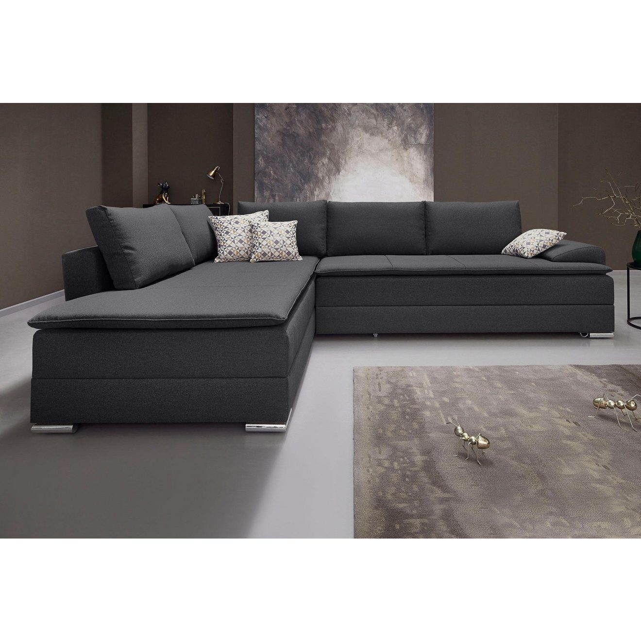 INOSIGN Hoekbank Night & Day L-vorm, B: 324 cm met boxspring-bedfunctie 180x200 cm en opberglade, doorlopend slaper!