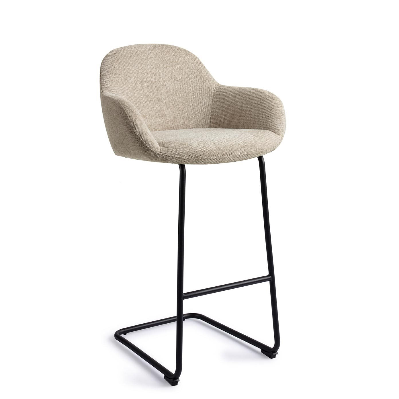 Jesper Home Barkruk Kushi Arch Black - Ivory Ivy (zithoogte 77cm)