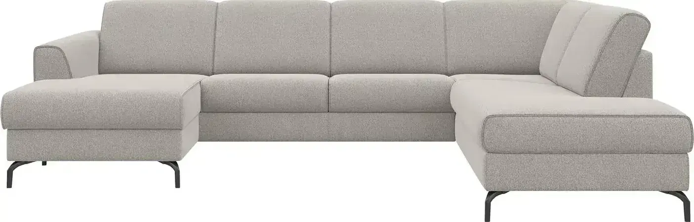 Henders en Hazel | Alcona longchair inclusief 3-zitsbank + ottomane recht - rechts - Vada koper/Vada beige | Zitmeubels woonkamer | Hoekbank