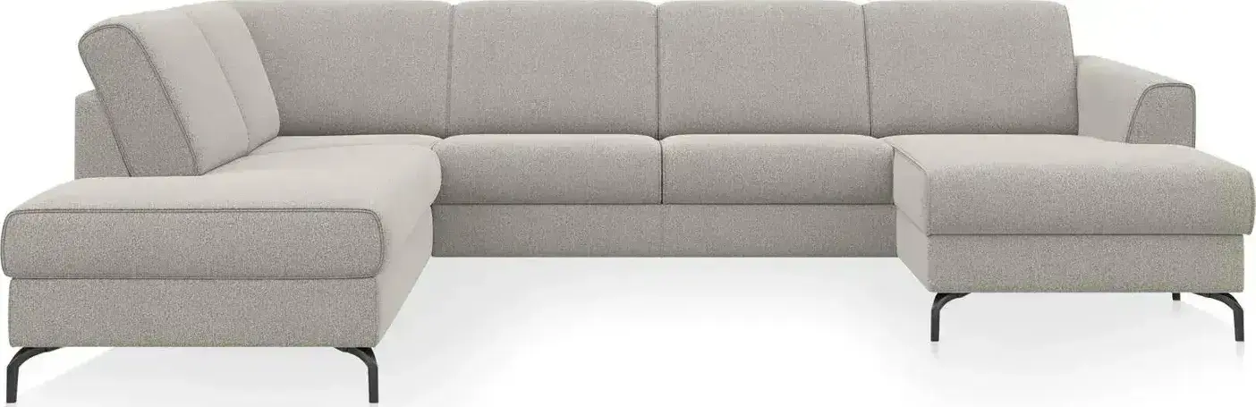 Henders en Hazel | Alcona longchair inclusief 3-zitsbank + ottomane recht - links - Vada koper/Vada beige | Zitmeubels woonkamer | Hoekbank
