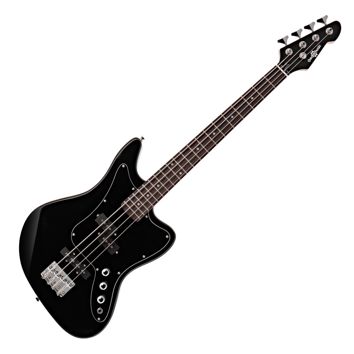 Gear4Music Seattle Shortscale Basgitaar van  Zwart - Zo goed als nieuw