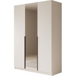 Meubella Kledingkast Sabre - Wit - 150 cm - Met spiegel