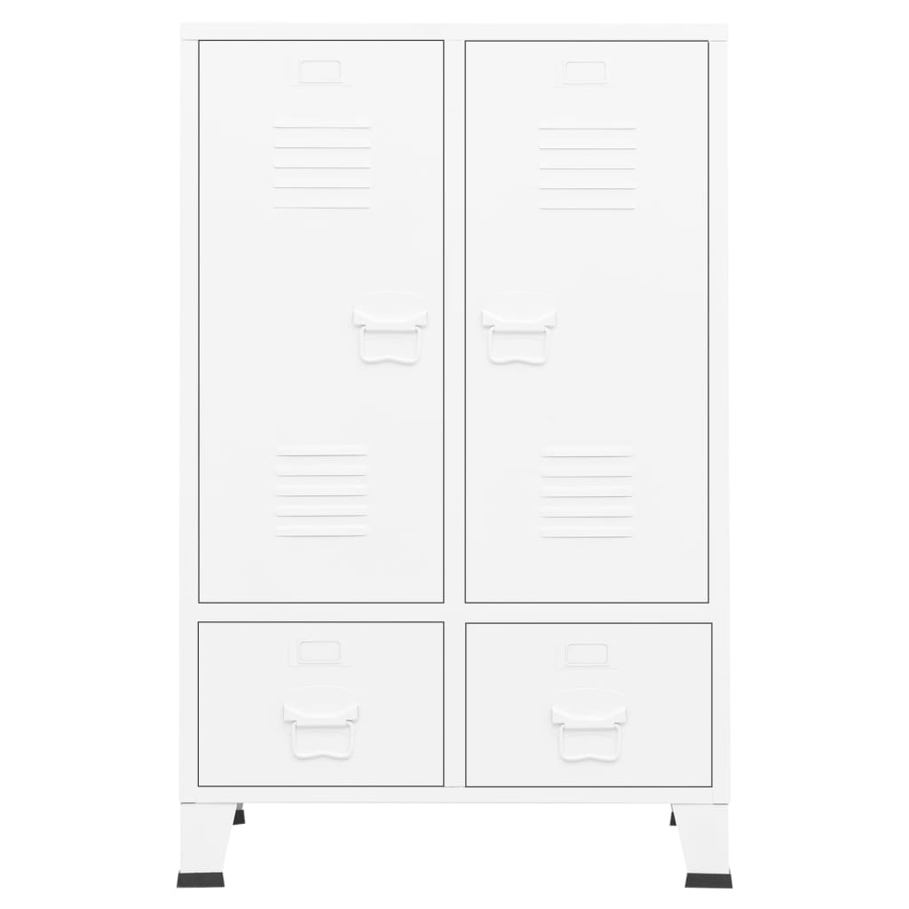 vidaXL Kledingkast industrieel 67x35x107 cm staal wit