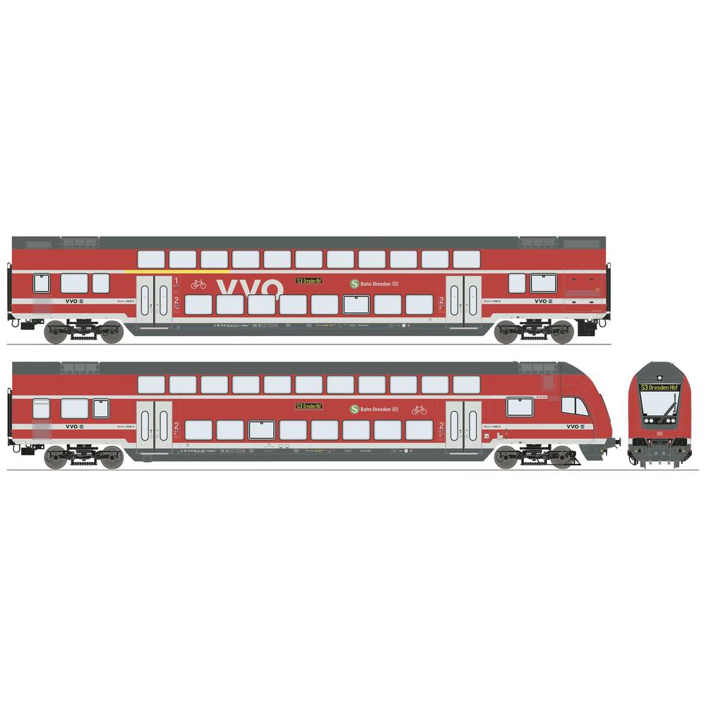 Roco 6200066 H0 2-delige set dubbeldekswagons van de DB AG