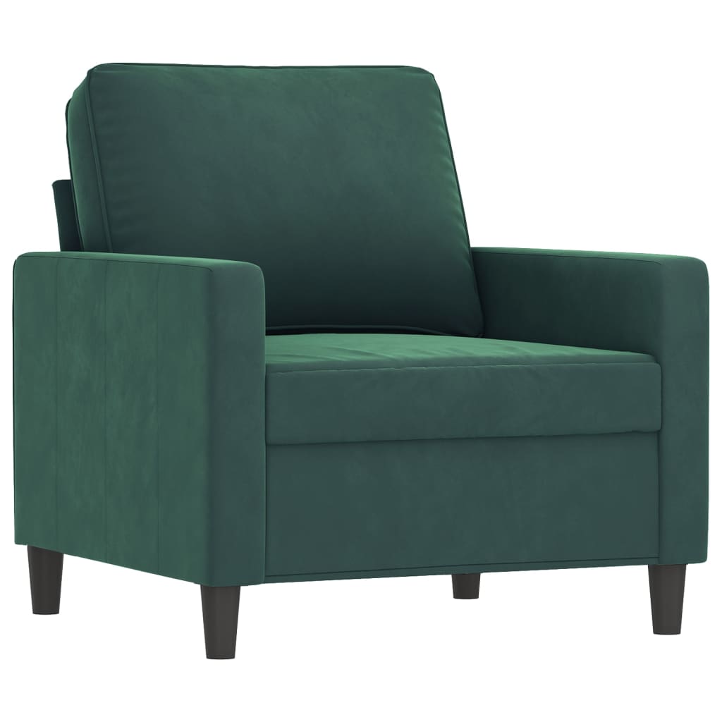 vidaXL 4-delige Loungeset met kussens fluweel donkergroen