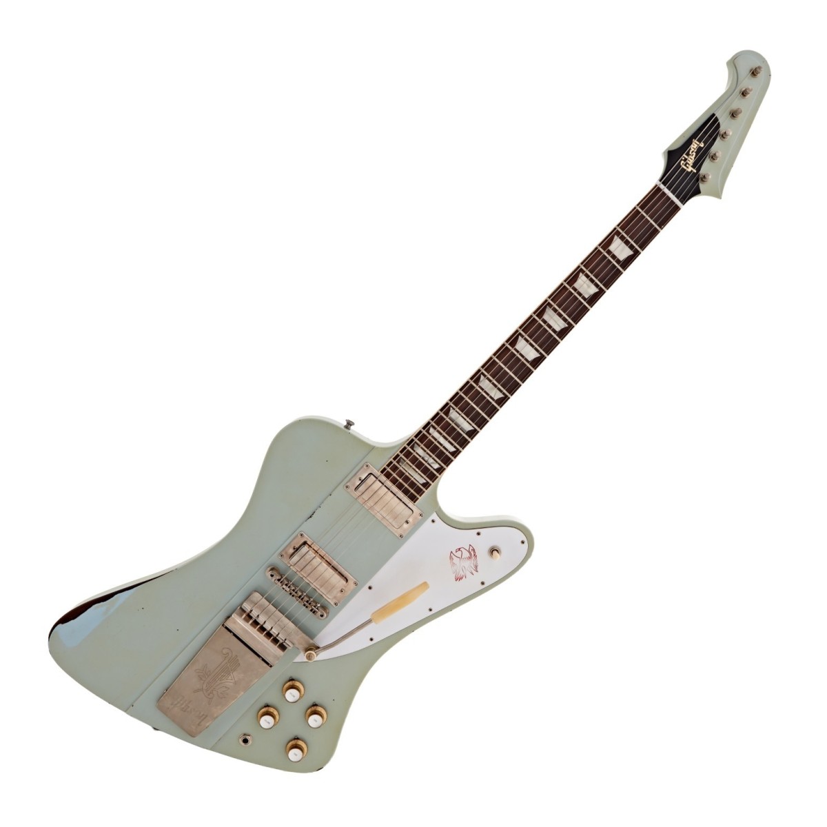Gibson Custom Shop Gibson Custom 1963 Firebird V Maestro Vibrola Heavy Aged Antique Frost Blue #403303