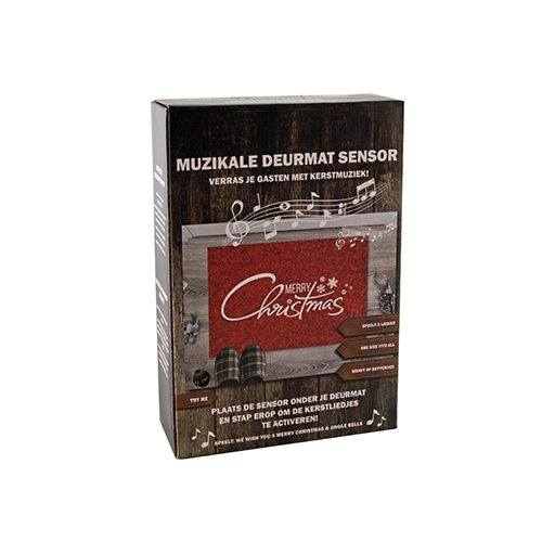 Hit Deurmat onderlegger kerstmuziek 35x25cm incl 2xAA try me - 