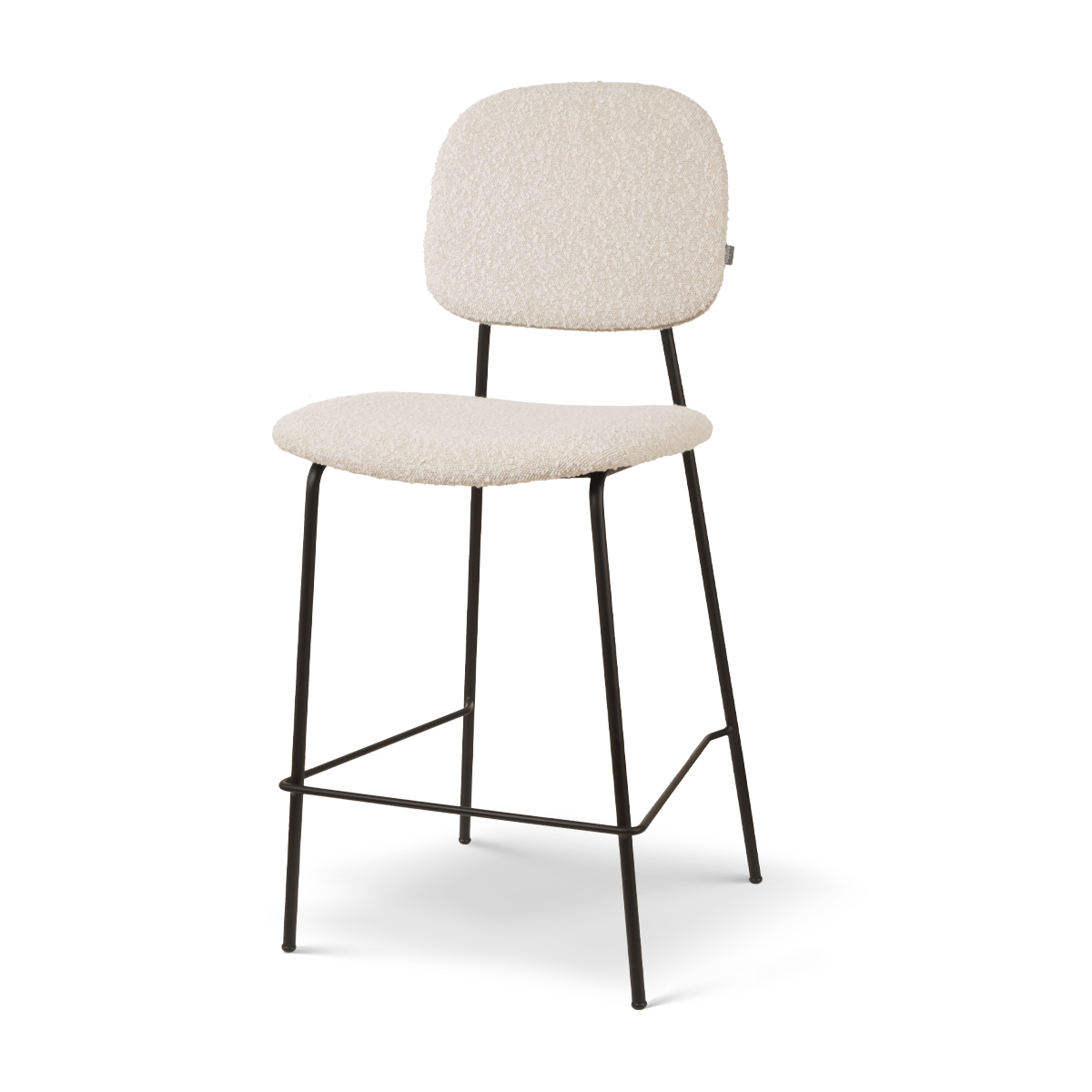 Nolon Jasmijn barkruk bouclé beige - zwart onderstel - 65 cm