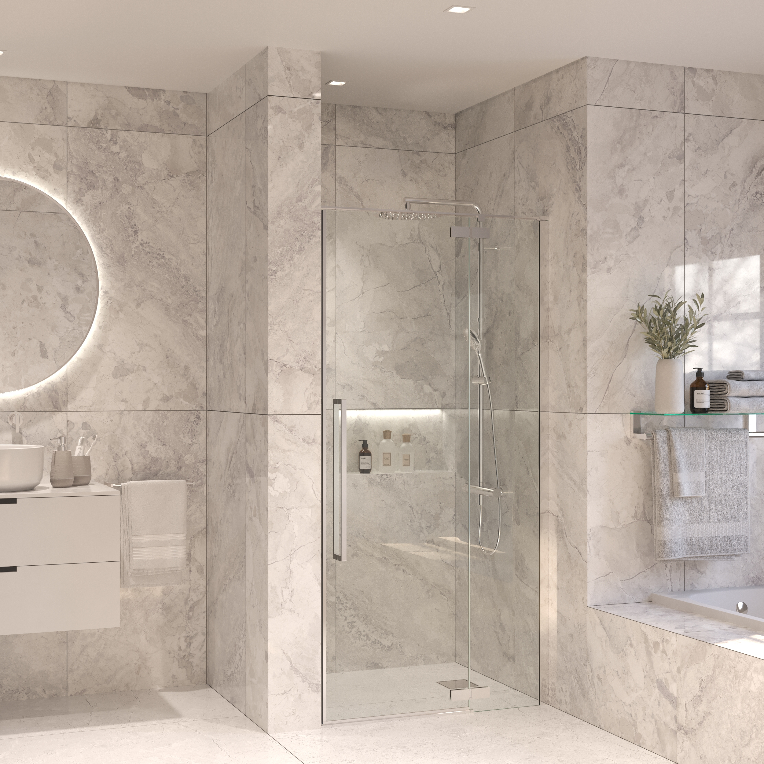Sanivo Nisdeur Set  Vigo 80x200 Chroom