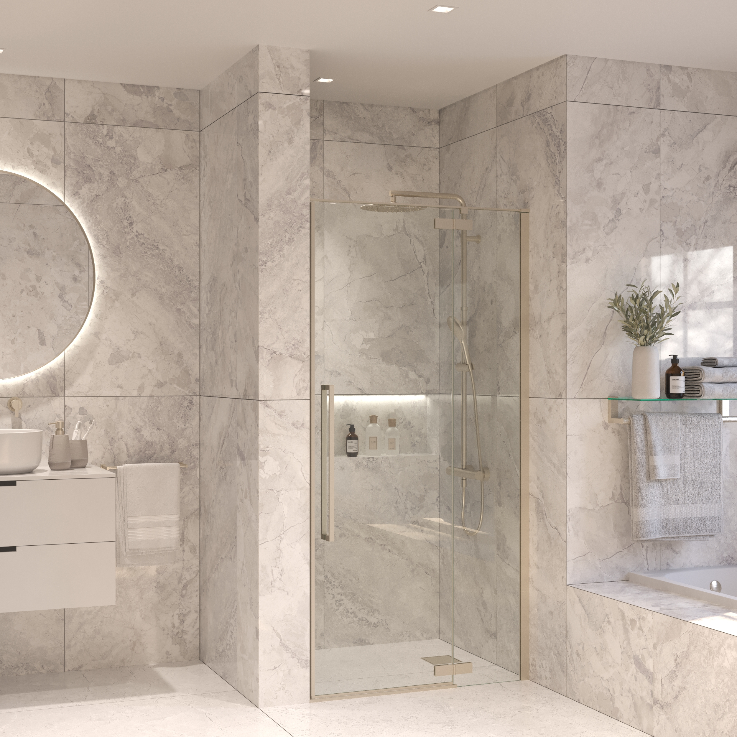 Sanivo Nisdeur Set  Vigo 70x200 RVS Look