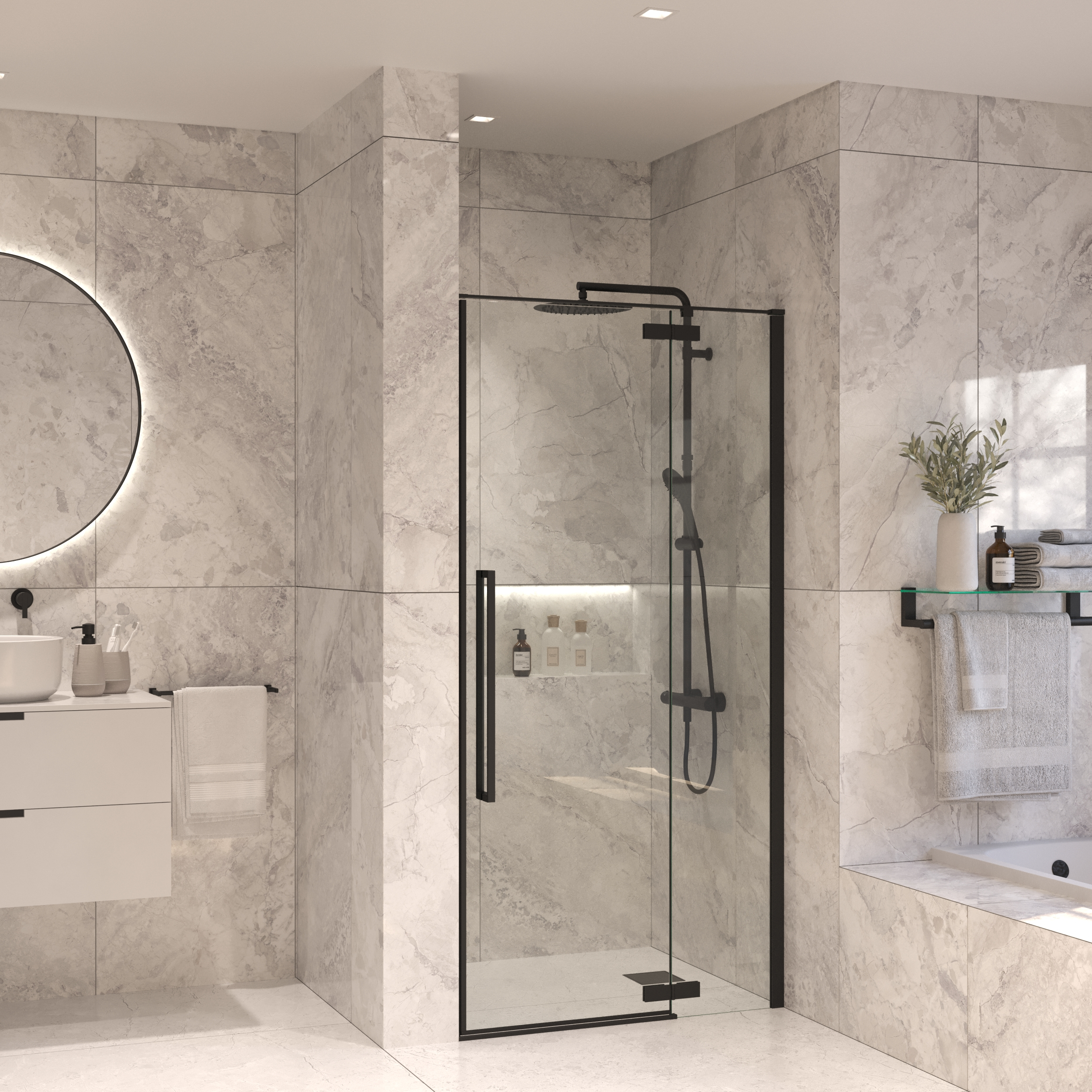 Sanivo Nisdeur Set  Vigo 120x200 Mat Zwart