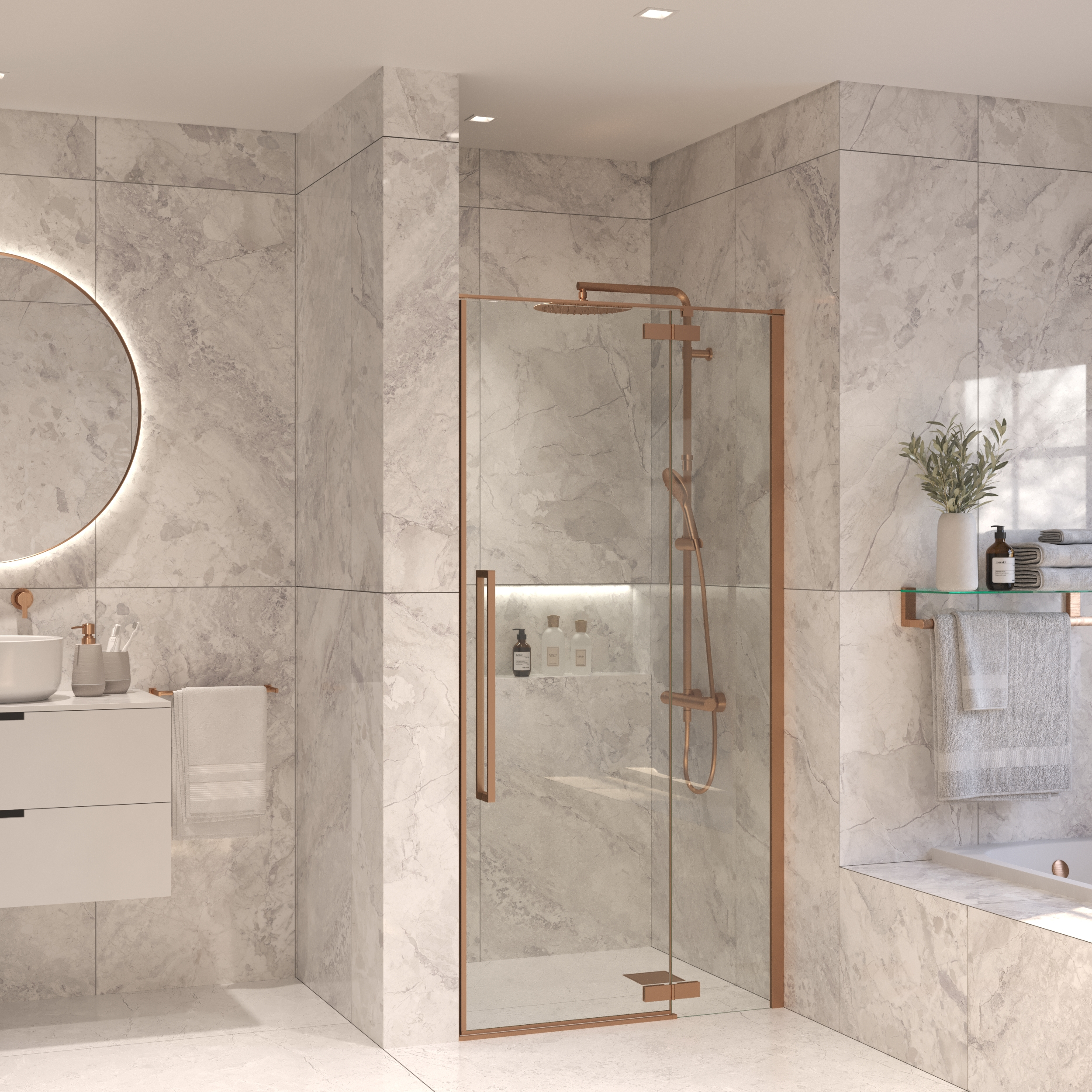 Sanivo Nisdeur Set  Vigo 130x200 Geborsteld Brons