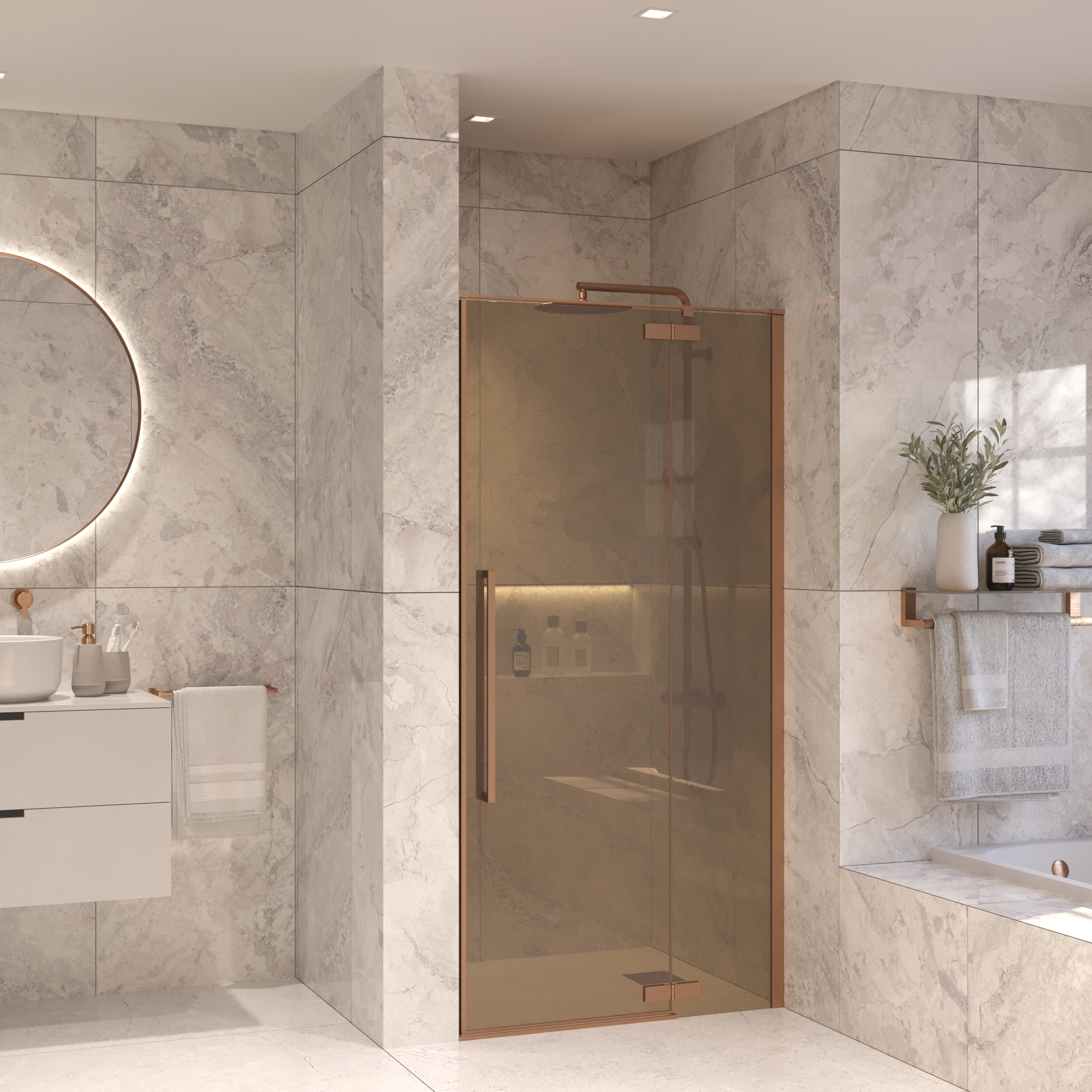 Sanivo Nisdeur Set  Vigo Champagne Glas 120x200 Geborsteld Brons