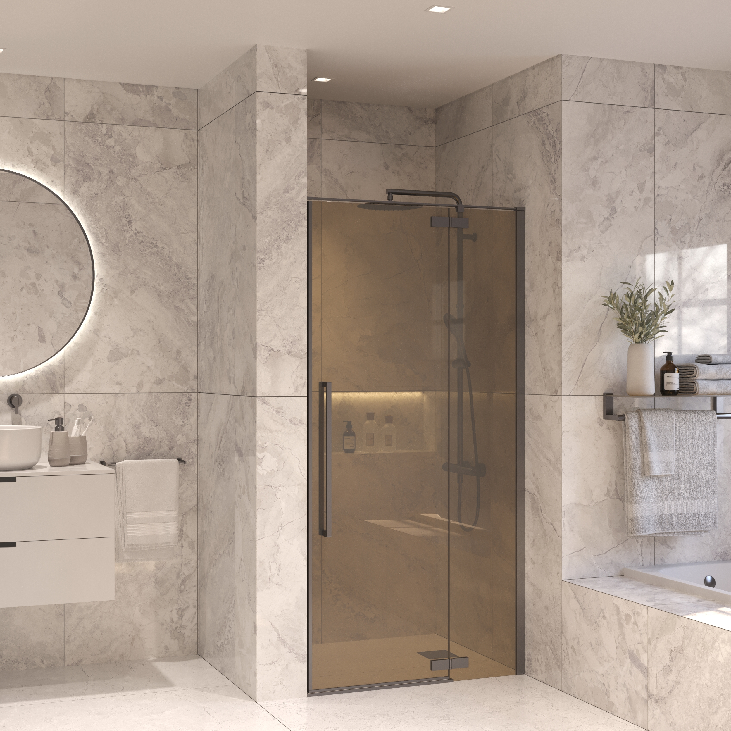Sanivo Nisdeur Set  Vigo Champagne Glas 120x200 Gunmetal