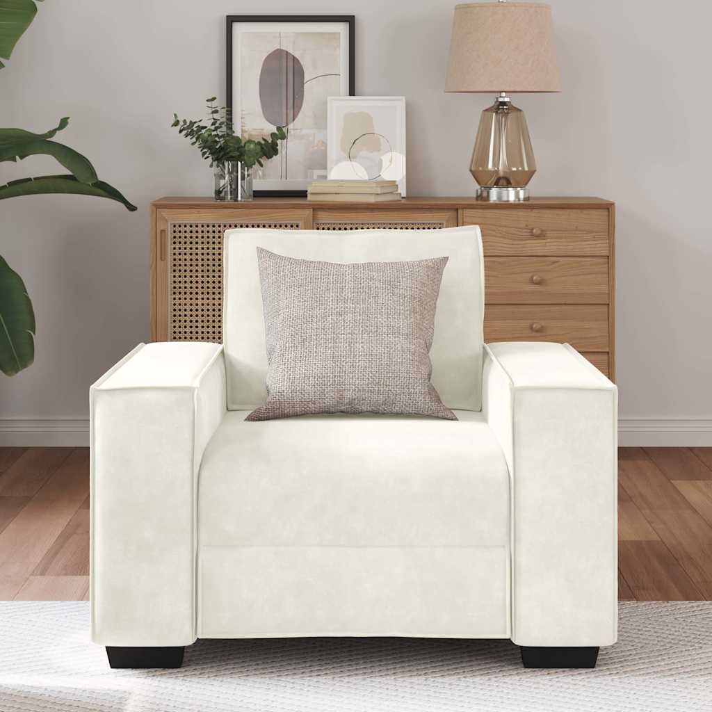 vidaXL Fauteuil Crème 60 cm Fluweel