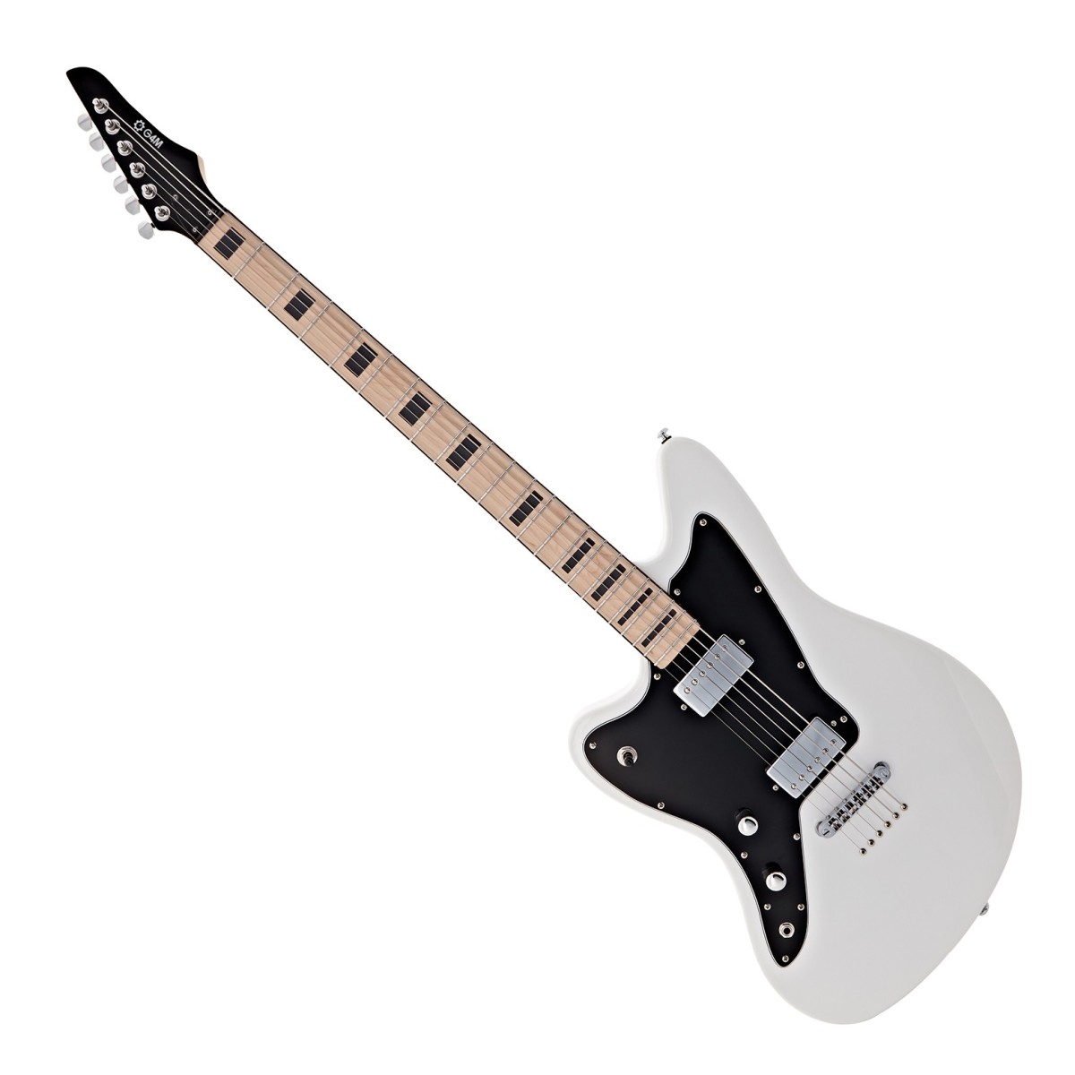 G4M 638 Linkshandige Bariton VI Elektrische Gitaar Wit
