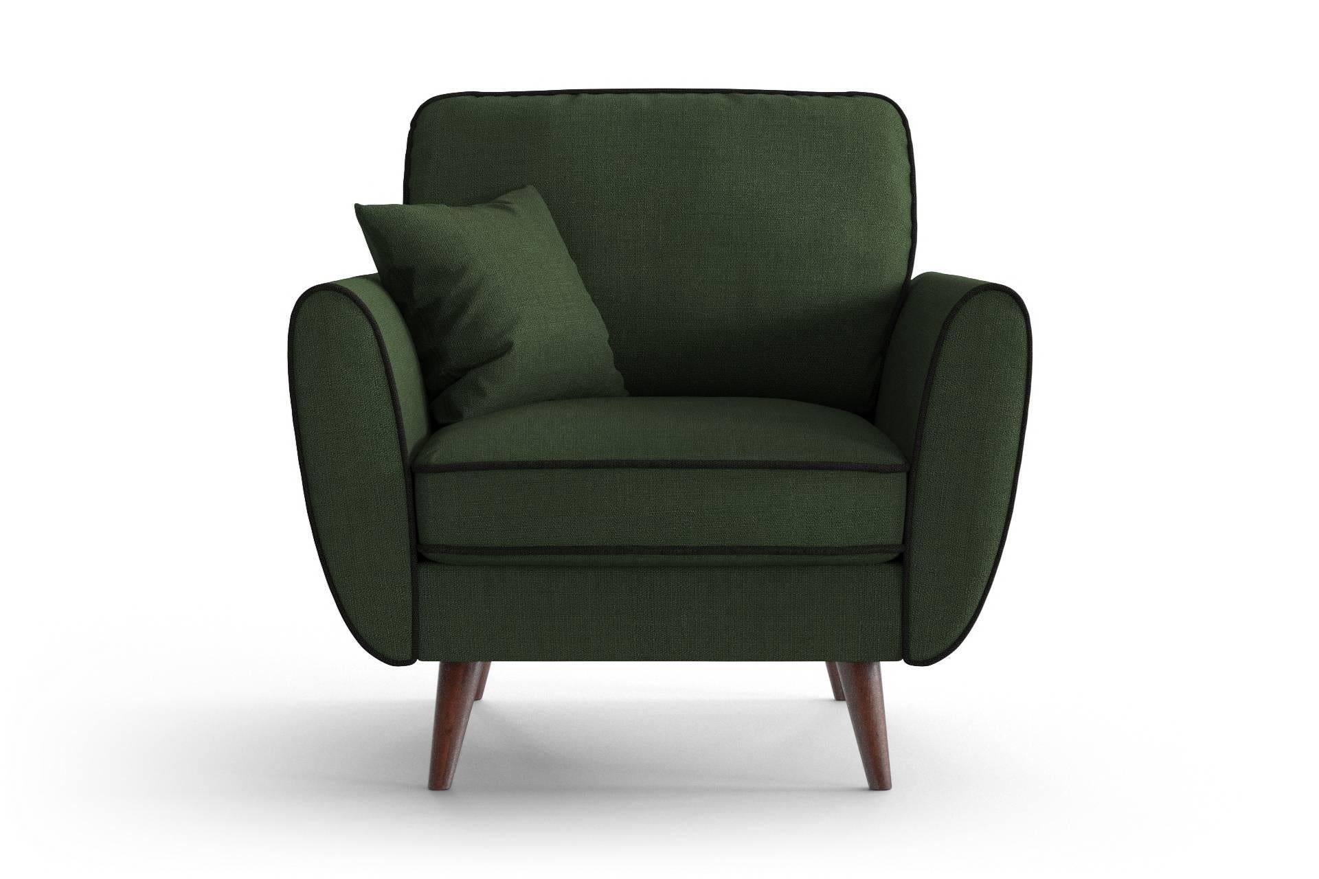 NADUVI Collection Fauteuil Zara linnen met contrast piping | 