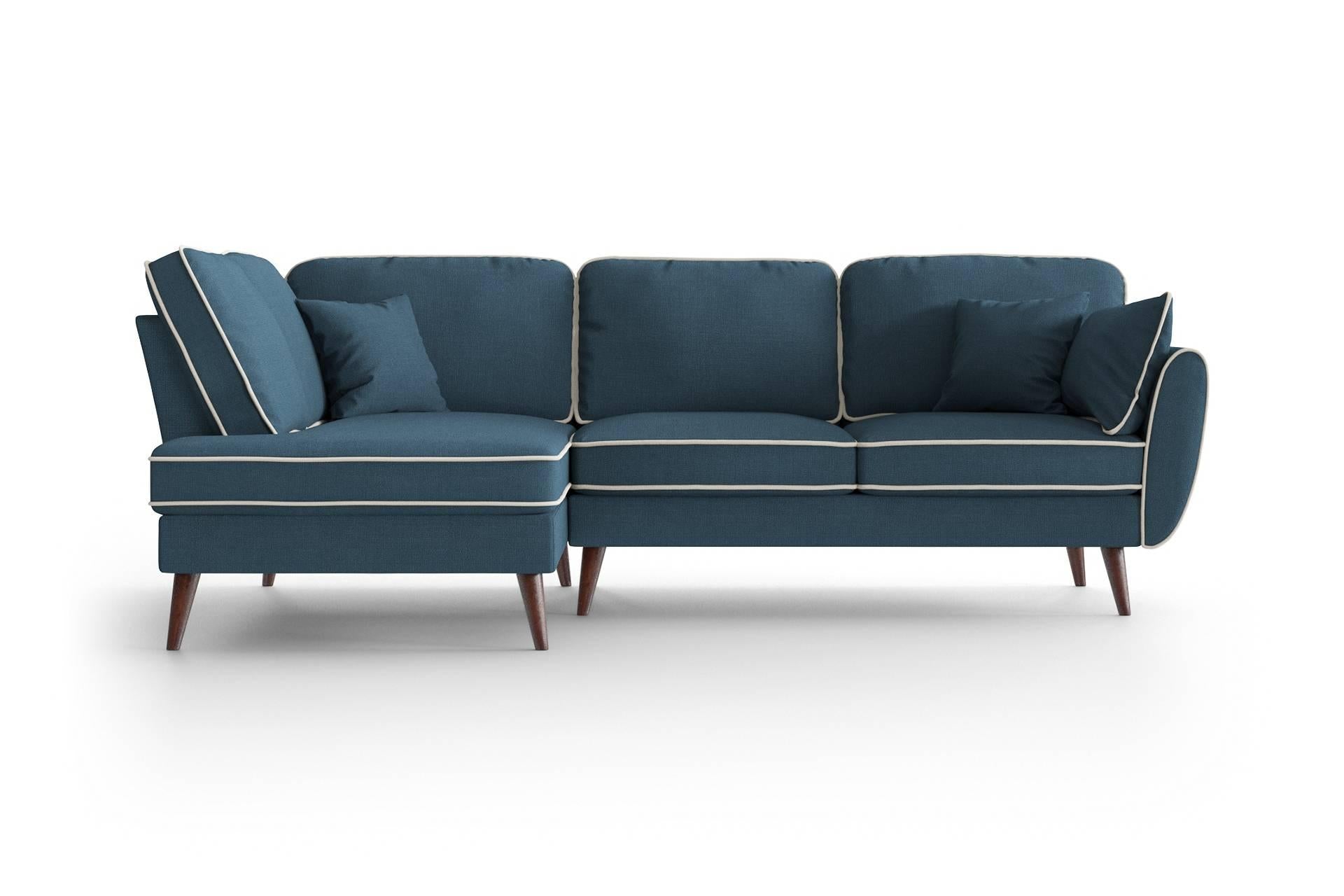 NADUVI Collection Hoekbank Zara links linnen met contrast piping | 