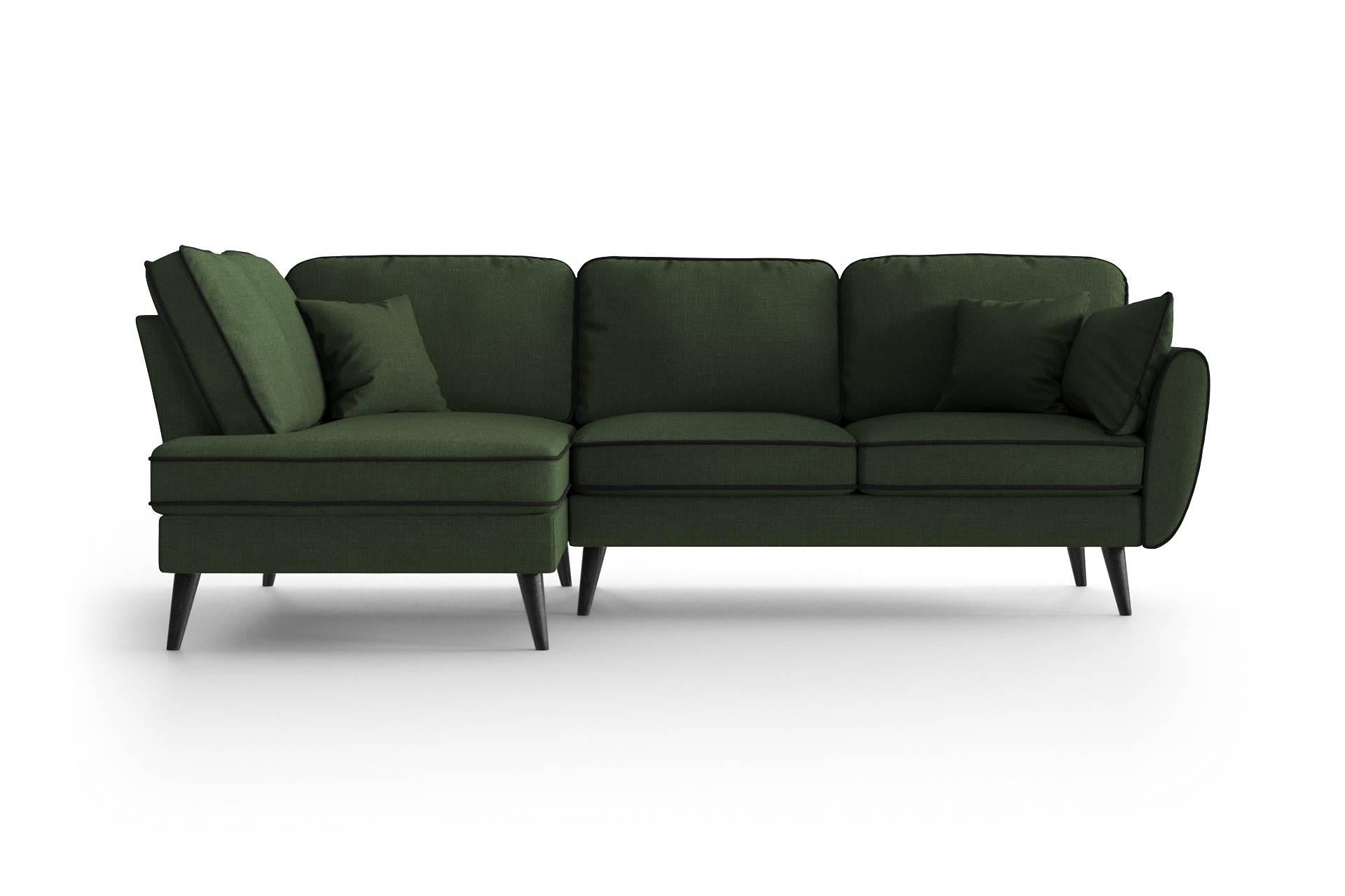 NADUVI Collection Hoekbank Zara links linnen met contrast piping | 