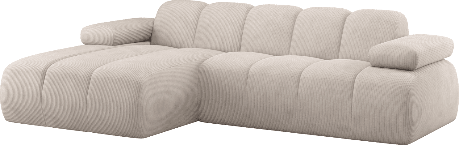 WOOOD | Mojo chaise longue links ribstof ecru | Zitmeubels woonkamer | Hoekbank