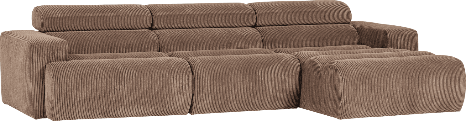 WOOOD | Novi chaise longue rechts ribstof taupe | Zitmeubels woonkamer | Hoekbank