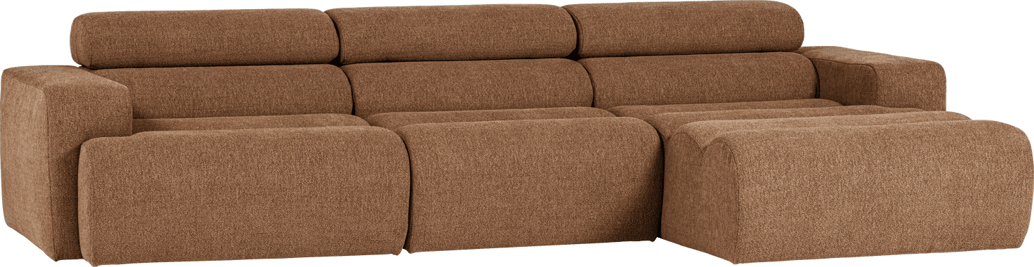 WOOOD | Novi chaise longue rechts boucle karamelbruin | Zitmeubels woonkamer | Hoekbank