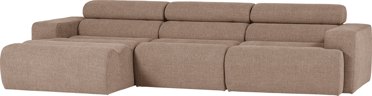 WOOOD | Novi chaise longue links boucle taupe | Zitmeubels woonkamer | Hoekbank