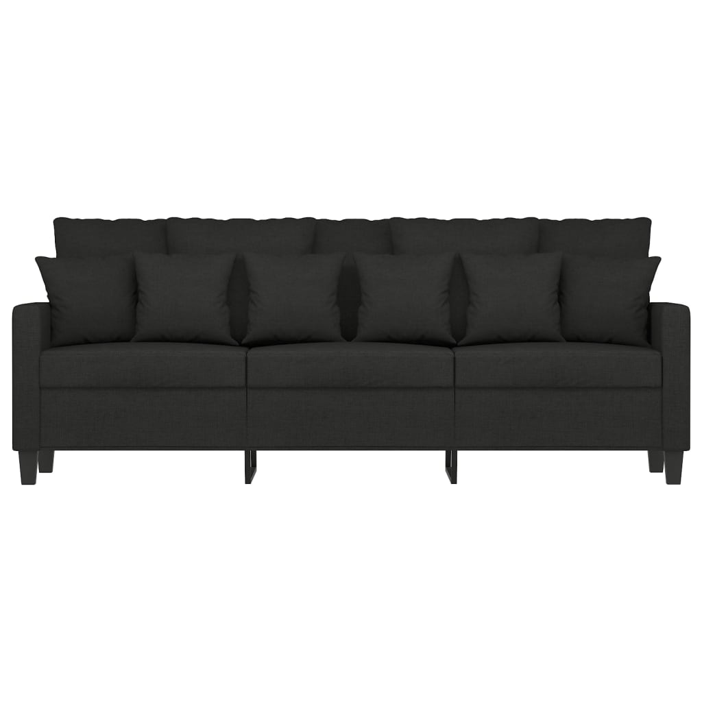 vidaXL Driezitsbank 180 cm stof zwart