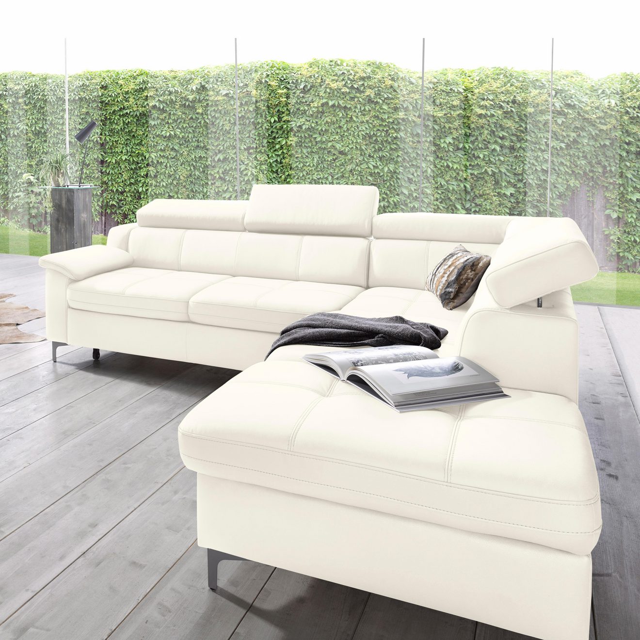 Exxpo - sofa fashion Hoekbank Florenz, actueel design, comfortabele zitting en handige armleuningen